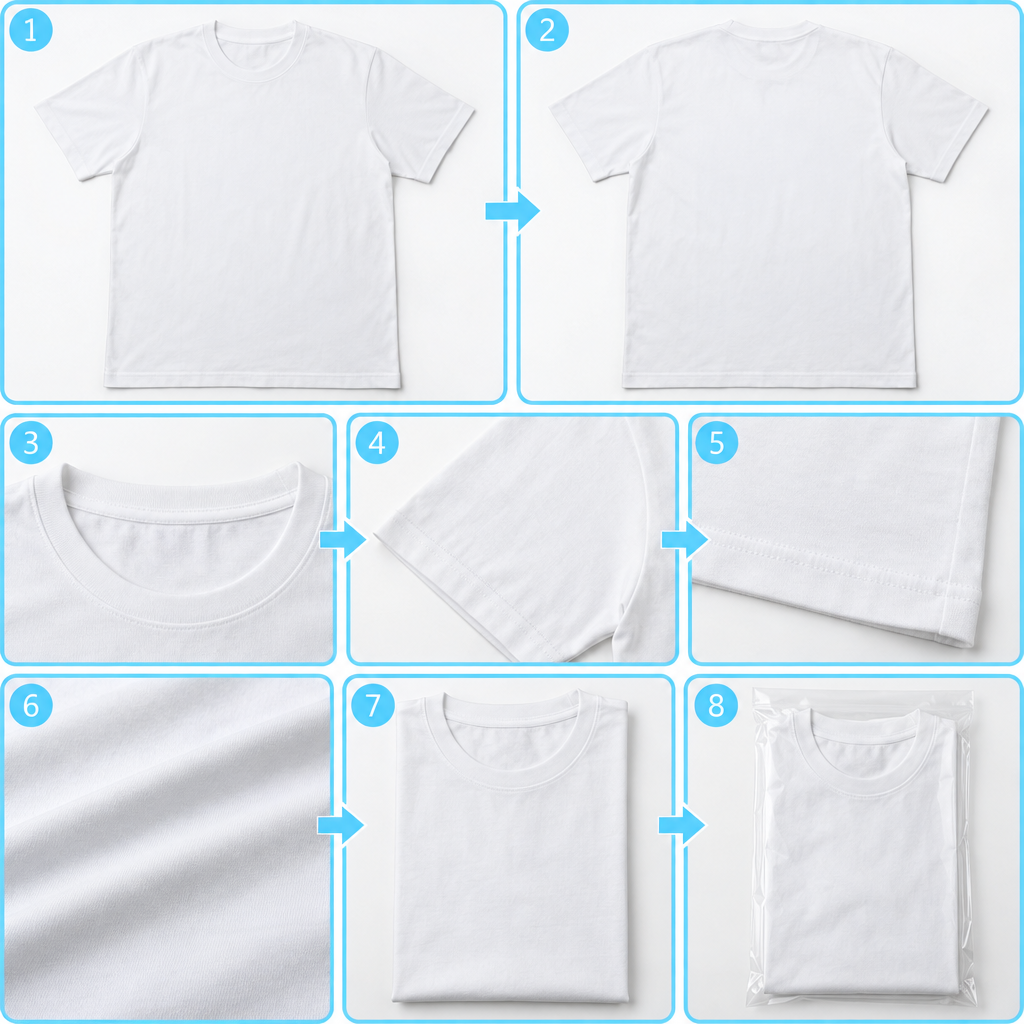 白Tシャツの平置き撮影の例