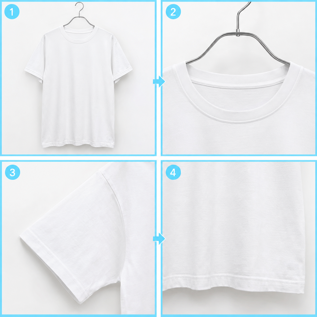 白Tシャツのハンガー撮影の例